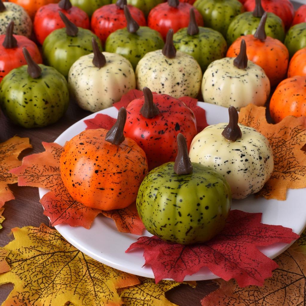 Decorative Pumpkins Vivid Artificial Mini Pumpkins Artificial Fruits Lifelike Fake Small Pumpkins For Home Decoration Home Decor