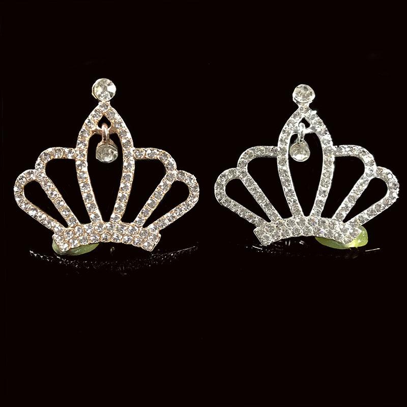 Engood 50Pcs DIY Alloy Crown Pendant Rhinestone Button Sewing Trim & Embellishments Craft Buckles For DIY Hair Dress HZ25-HZ474