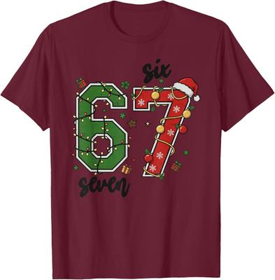 Vintage Six Seven 67 Meme 67 Christmas Holiday Fun Unisex T-Shirt