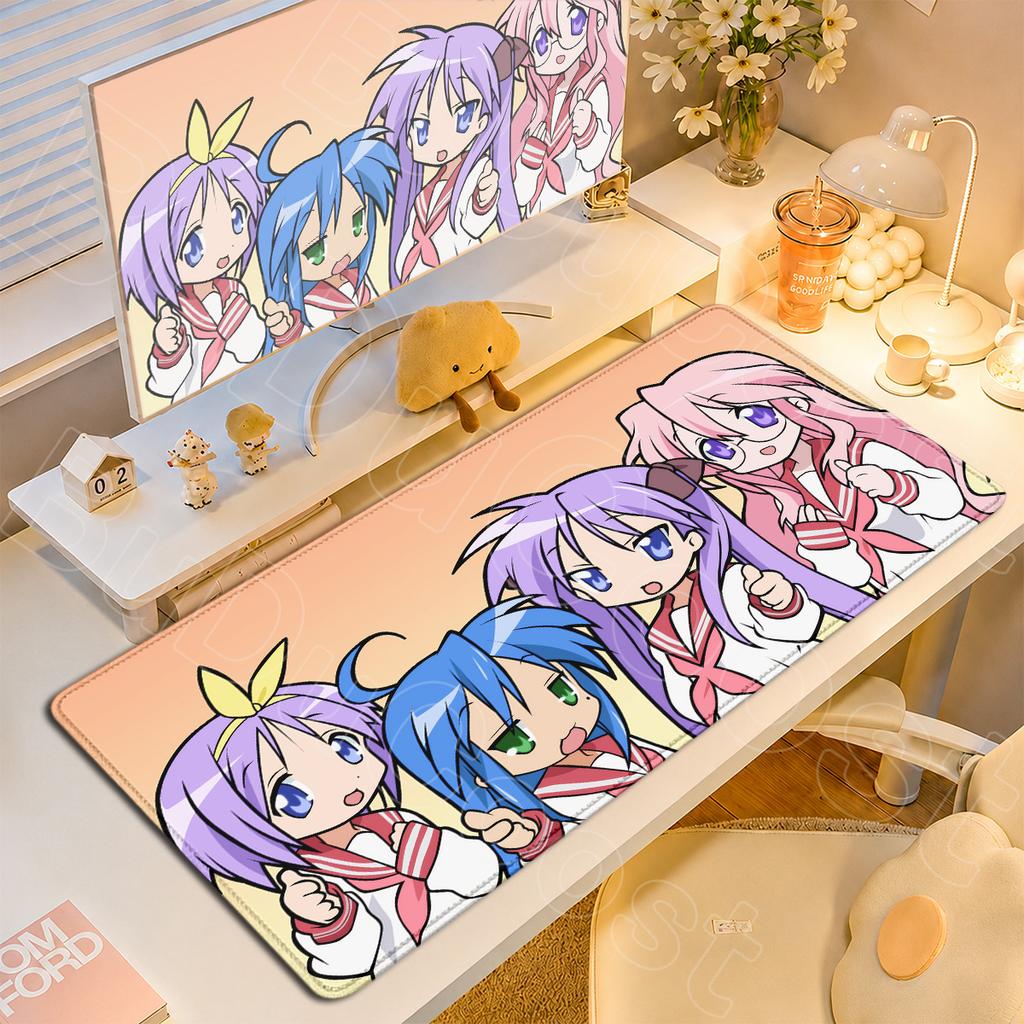 Large Office Cabinet Keyboard Mat Anime Lucky Star Konata Izumi's Mouse Pad PC Accessories Large Cute Locking Edge Laptop Carpet