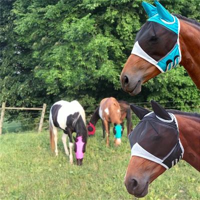 Breathable Horse Mask Insect Fly Protection Equine Gear Equestrian Supplies Durable Comfortable Fit Mosquito Shield For Horses