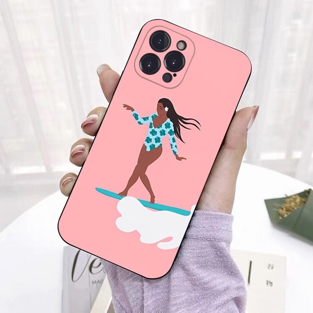 Surf Girls Phone Case For iPhone 15 6 7 8 Plus 11 12 13 14 Pro SE 2020 MAX Mini X XS XR Back Funda Cover