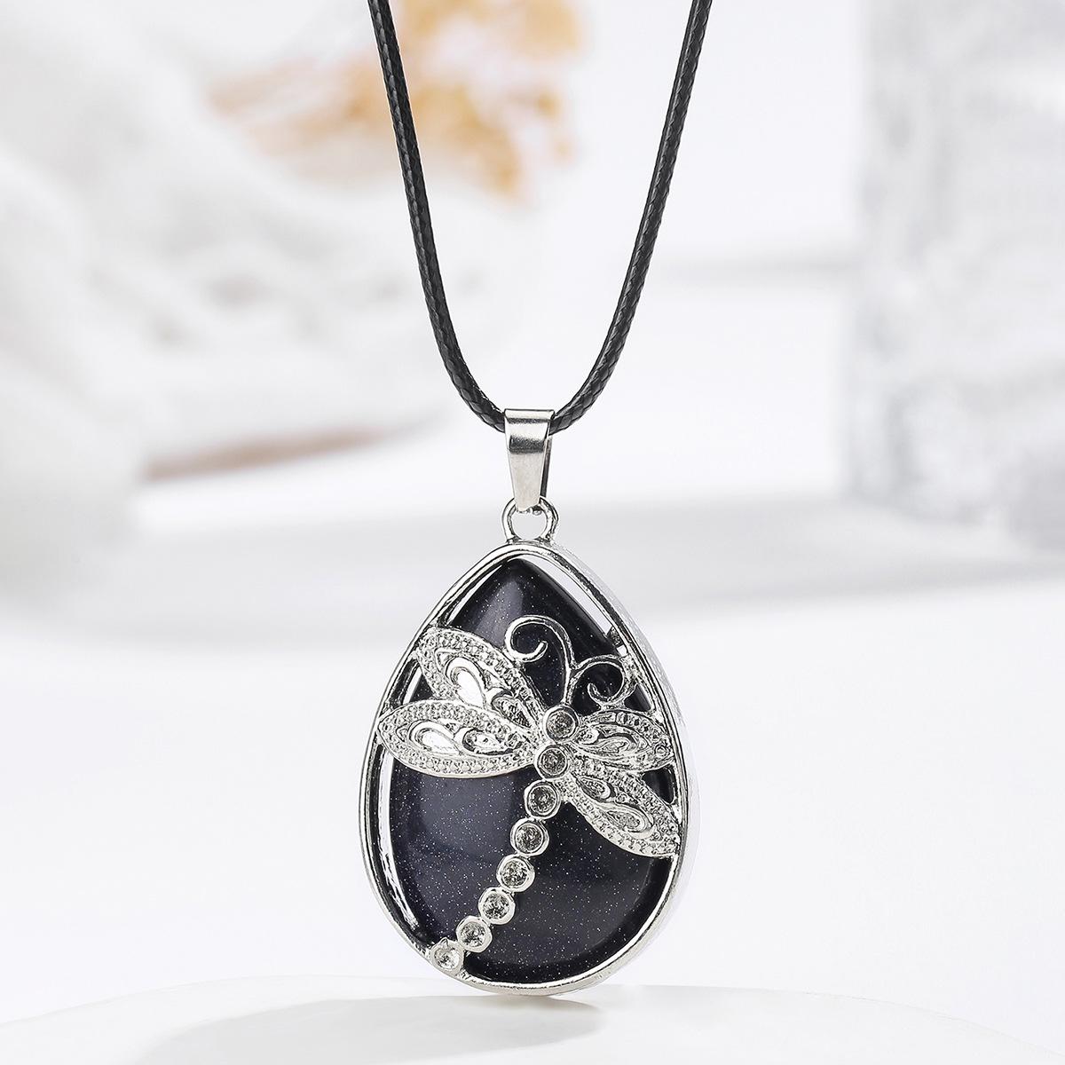 Natural crystal pendant, inlaid with amethyst dragonfly necklace, necklace, bohemian jewelry,Christmas gift, Valentine s Day gift, girlfriend gift