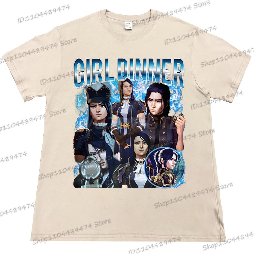 Caitlyn Arcane League of Legends Tričko Módní Anime Oblečení Streetový Styl Trička Arcane Caitlyn Dívčí Večeřové Oblečení Bavlna