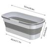 Foldable Soaking Wash Bucket, White, Foldable Washtub, Washing Basket, Washtub, Silicone Washtub, Easy Storage, Cleaning, Outdoor, Car Bucket, Fishing
