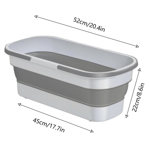 Foldable Soaking Wash Bucket, White, Foldable Washtub, Washing Basket, Washtub, Silicone Washtub, Easy Storage, Cleaning, Outdoor, Car Bucket, Fishing