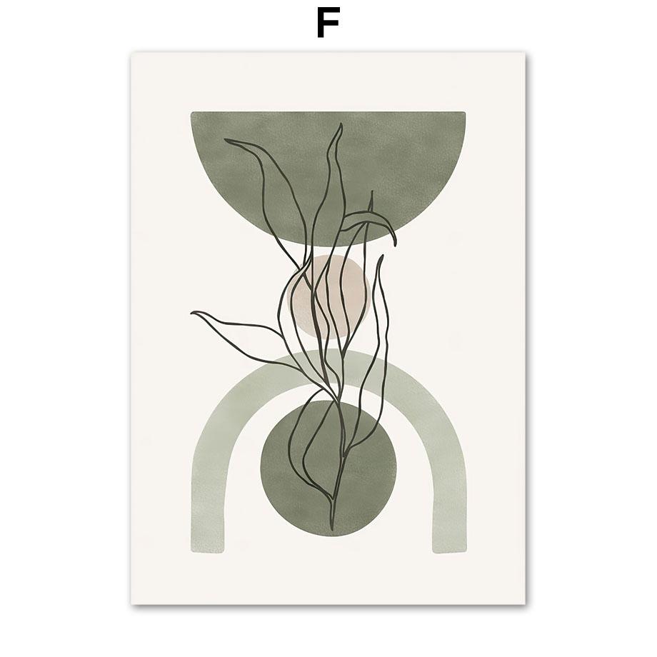 Shape Leaves Vintage Boho Posters Prints Wall Art Pictures Nordic Living Room Home Decor Canvas Painting Abstract Geometric