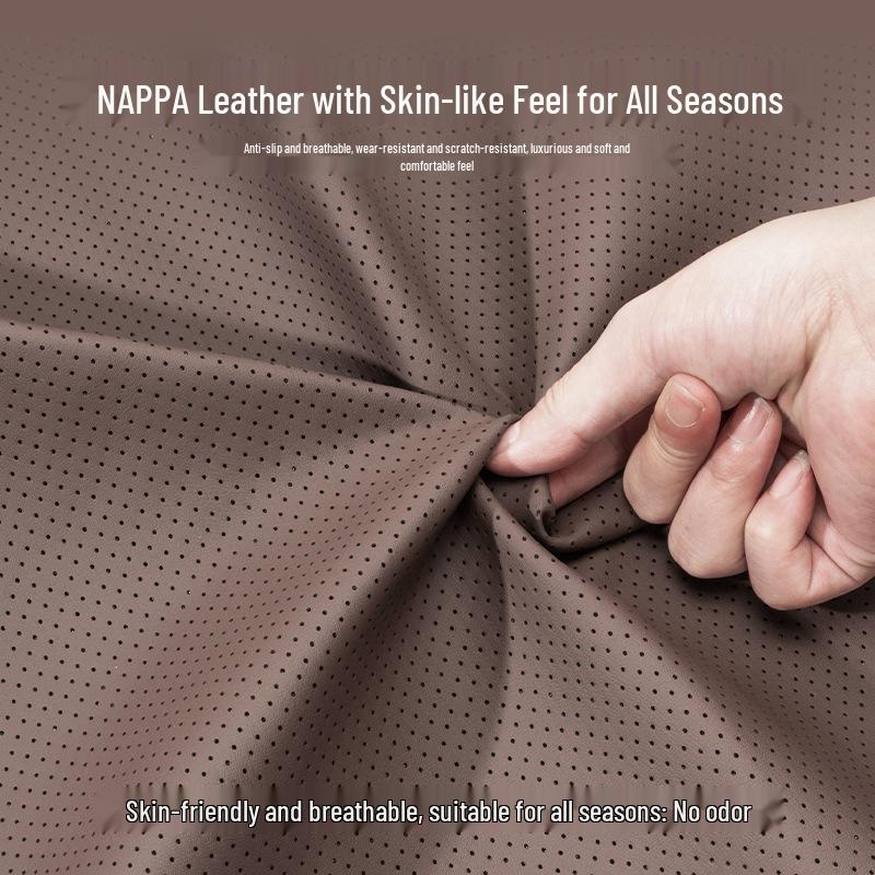 Maybach Nappa Leather Headrest & Lumbar Support Set: Neck Protection Pillow and Back Cushion.