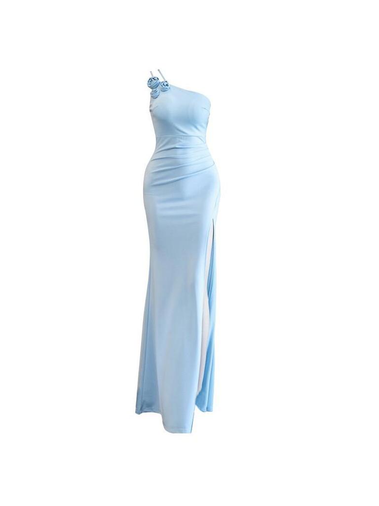 New Arrival: Slim Fit Spaghetti Strap Fishtail Evening Gown - Sexy Strapless Slit Dress for Women