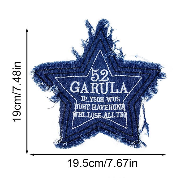 1PC Sew On for Clothing Denim Patches Large Embroidery Patch Sports Shoes Bear Shape DIY Five-pointed Star Bowtie