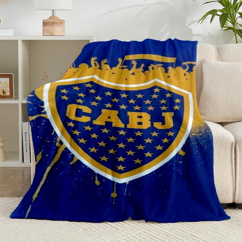 1PC Football Club Emblem Flannel Blanket Gift, Suitable for Both Men And Women, Soft Ideal for Beds And Sofa, Birthday Or Christmas Gift