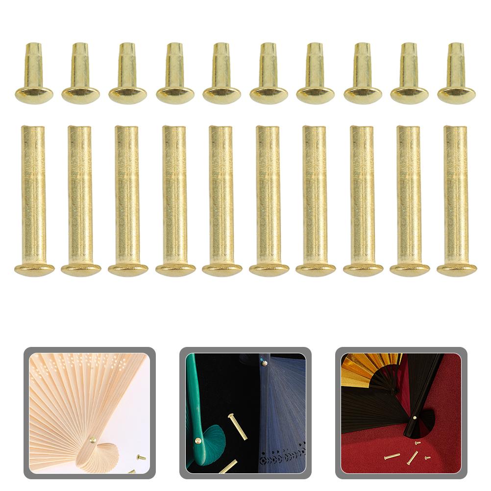 10 Juegos Accesorios para Uñas de Abanico Remaches de Acero Inoxidable Tuercas Piezas de Reparación de Abanico Plegable Eje Remaches Metálicos Abanicos Decorativos Decoración del Hogar
