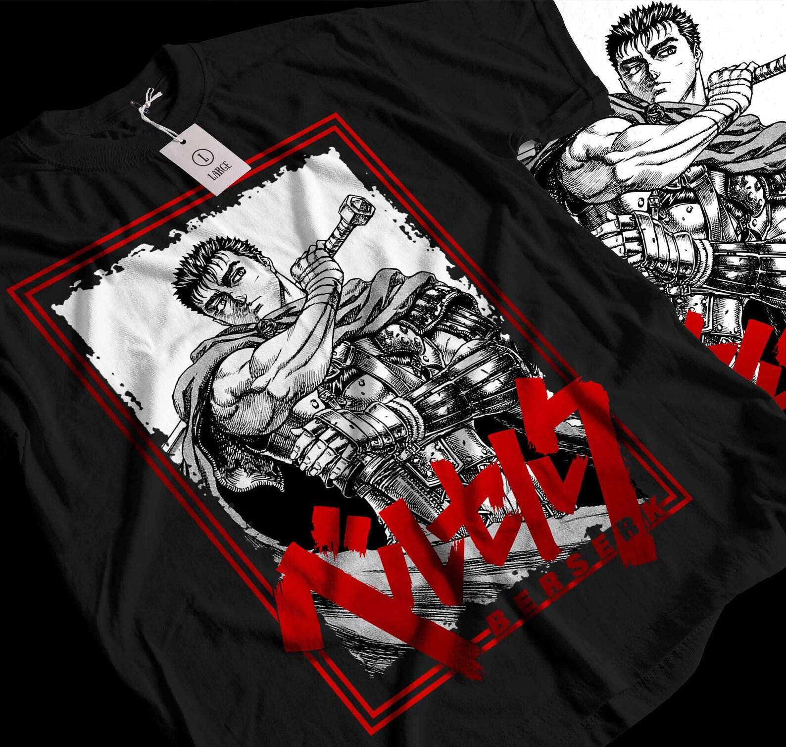 Unisex Skull Knight Shirt, Anime Vintage Special T-shirt, Anime Manga, Anime Shirt, Black Swordsman, Graphic Anime Tee, Manga Shirt, Japan L