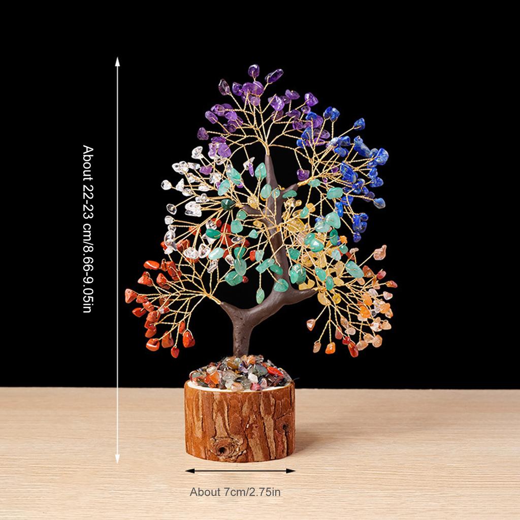 Crystal Stone Tree Minaiture for Enhancing Home Ambiances and Fortunes Handmade Bonsais Tree Good Luck Birthday Gift