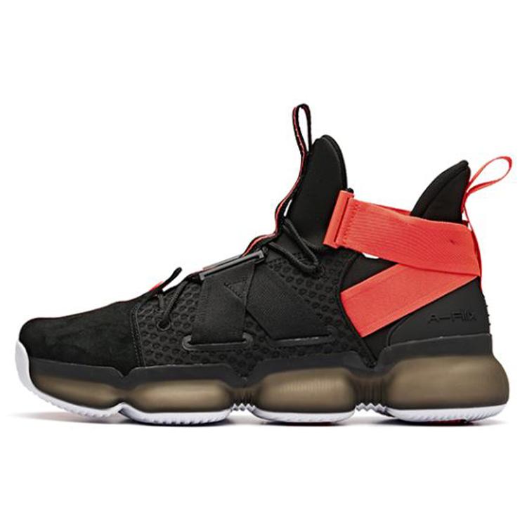 New Anta Cushioning, Slip Resistant, And Abrasion Resistant High Top Basketball Shoes Men's Black Red 91911190-7