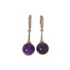 Fashion Three-color Round Imitation Jade Stone Dangle Earrings for Women Cubic Zirconia Jewelry Christmas Party Accessories