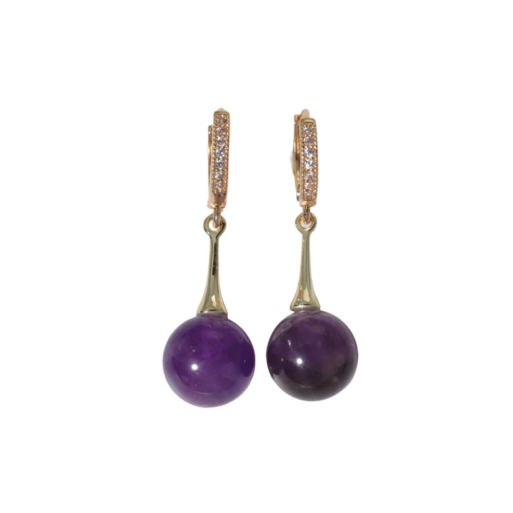 Fashion Three-color Round Imitation Jade Stone Dangle Earrings for Women Cubic Zirconia Jewelry Christmas Party Accessories