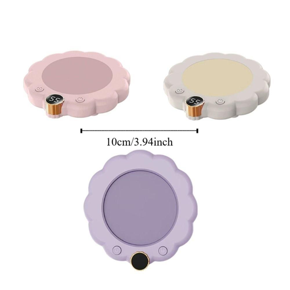Flower Shaped Thermostatic Coaster Adjustable Temperature Electric Heating Cup Pad Dormitory