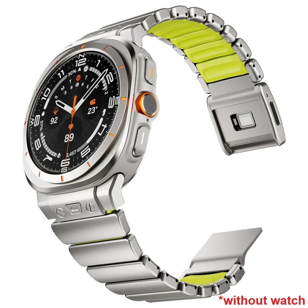 

Ремінець з нержавіючої сталі для Samsung Galaxy Watch Ultra 2026 Без проміжків Чоловічий Металевий Гумовий Ремінець для Samsung Galaxy Watch Ultra 47мм 2026 Galaxy Ultra (2024)