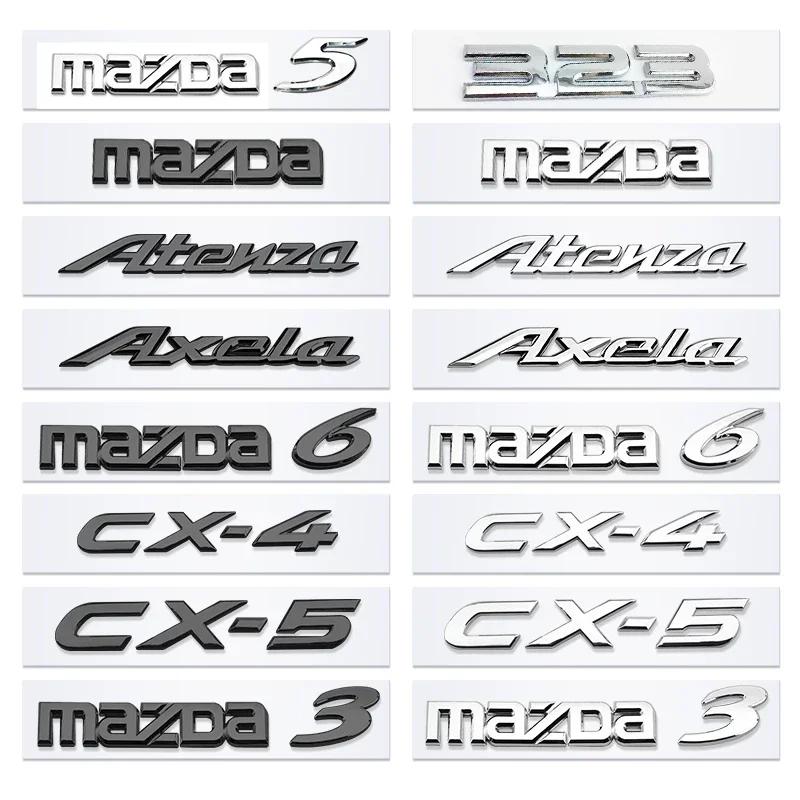 1pcs Car 3D ABS Chrome Emblem Trunk Letters Logo Badge Sticker Decal Accessories for mazda 3 5 6 Atenza Axela CX-4 CX-5 323 M3