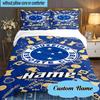 Custom Name Cruzeiro FC Crest Bedding Set 3pcs, Bedding Set Including 1pc Duvet Cover And 2pcs Pillowcases for Bedroom, Dormitory Gift