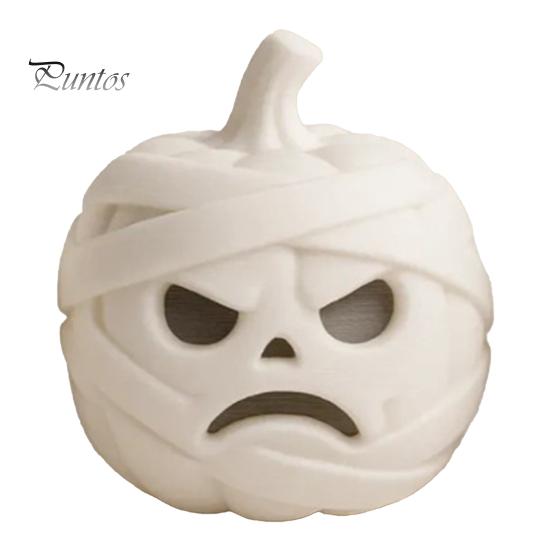Festive Entrance Display Pieces 3D Printed Mummy Pumpkin Skull Figurine for Halloween Decorations, Versatile Showcase Statues with Funny Expressions