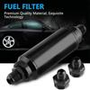 Universal Aluminum 44mm Car Inline Oil Fuel Filter With AN6 AN8 Adapter Fittings