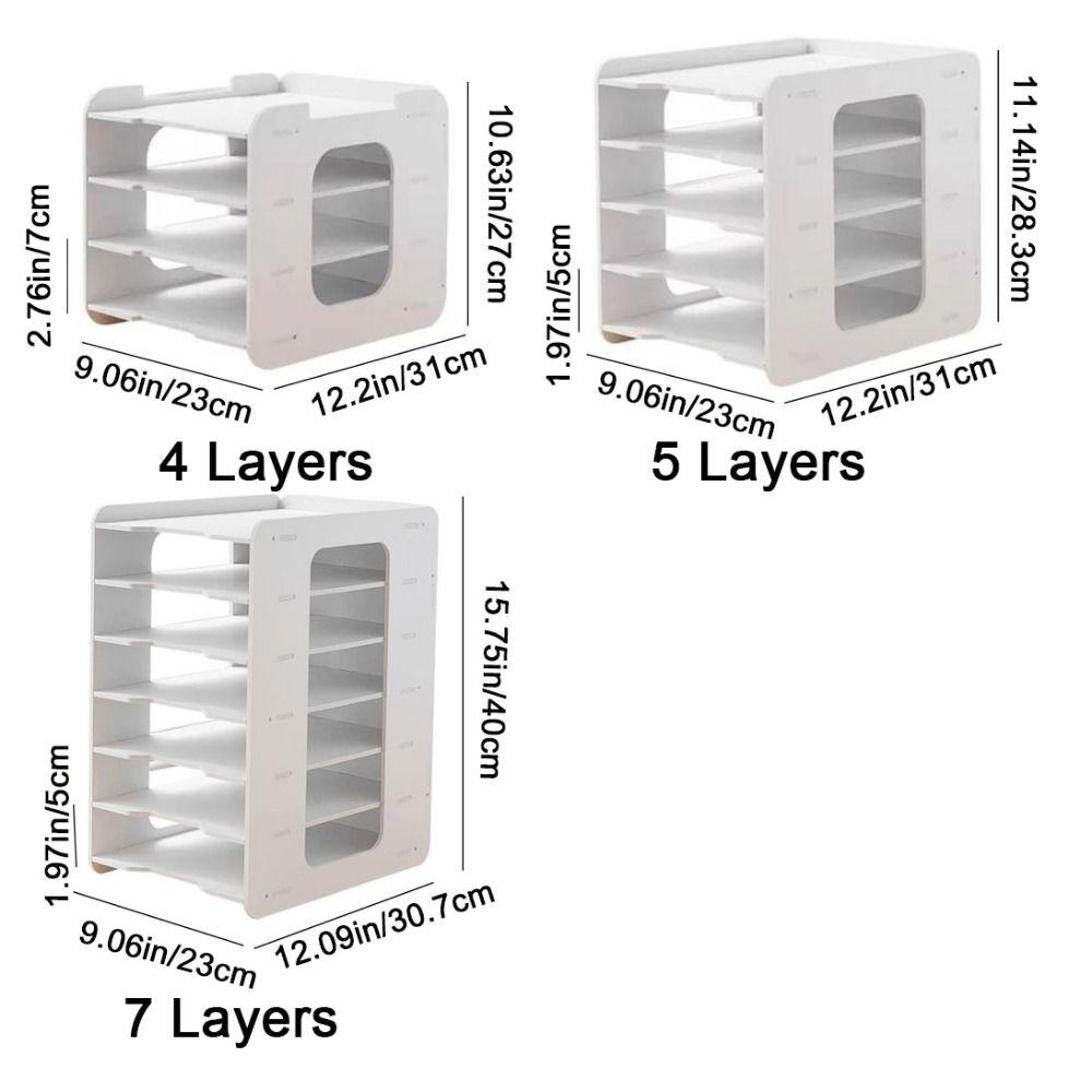 Large Capacity Multi-layer File Storage Rack Space Saving File Holder Desk Organizer  for Home