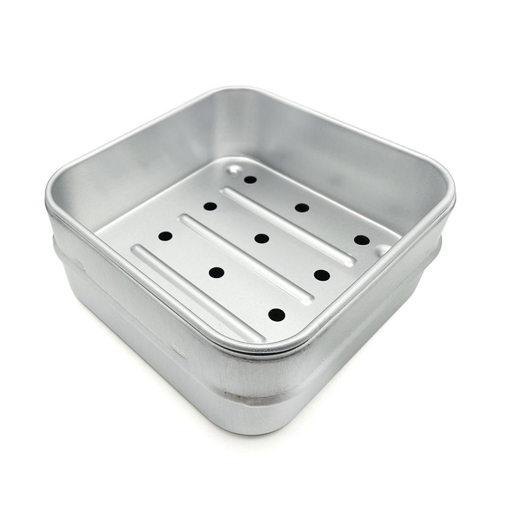 Quadratische Aluminium-Zahnschale Zahnbox mit Deckel Aluminium-Zahnständer Zahn-Tablett Behälter