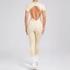 Autumn/Winter Backless Sports Jumpsuit: Three-Dimensional Yoga One-Piece with Tight Short Sleeves and Long Pants (Style 88201)