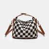 Borsa Pranzo Scacchiera Design di Nicchia Semplice Retrò Borsa a Mano Monospalla Crossbody Quadrato Piccolo