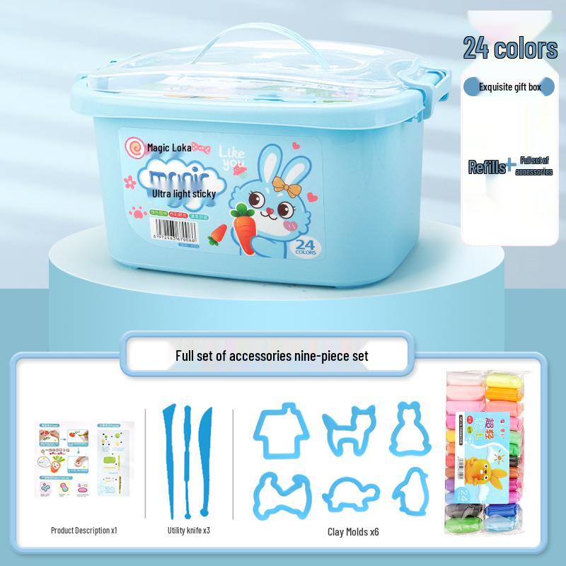 24-Color Large Pack White Clay Plasticine for Toddlers