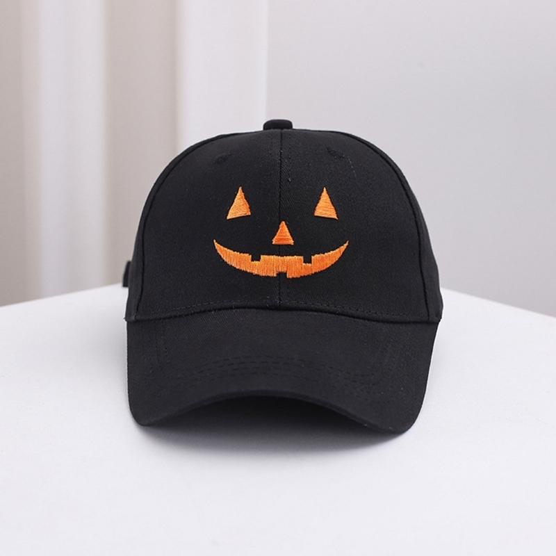 Embroidery Pumpkin Faced Baseball Hat for Family Outdoor Street Wear Dance Caps Festival Celebrate Hat Costume Accessory
