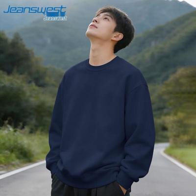 Jeanswest Men's Solid Color Crewneck Sweatshirt
