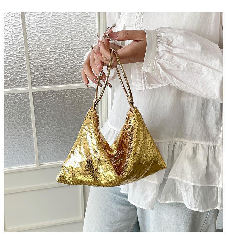 Women's Versatile Crossbody Bag - Single Shoulder, Small Fragrance Style with Sequin Chain, Dazzling Colors, Light Luxury, Ideal for Commuting.