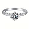 Six-Claw Inlaid Zircon Ring, Engagement Wedding With Jewelry, Fashionable Classic And Elegant