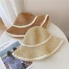 Breathable Straw Fisherman Hat Foldable Hollow Beach Cap Fashion Bucket Hat  for Spring Summer