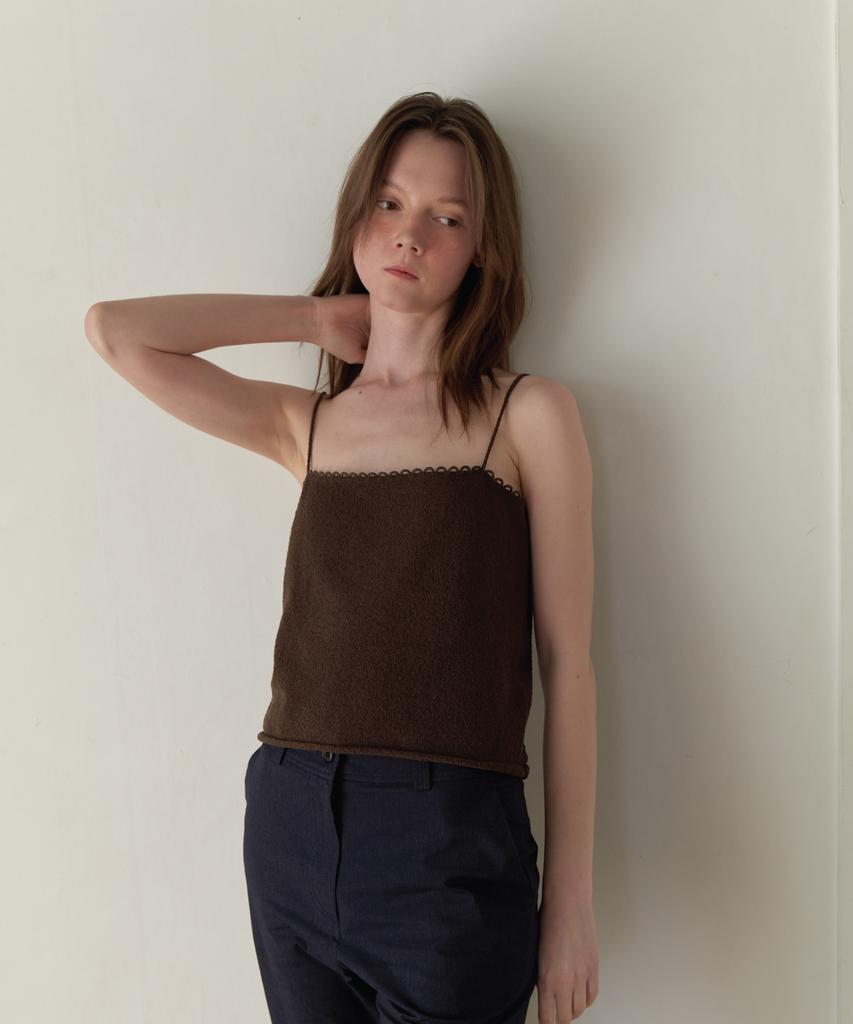 Aente Lace Sleeveless Knit - Brown