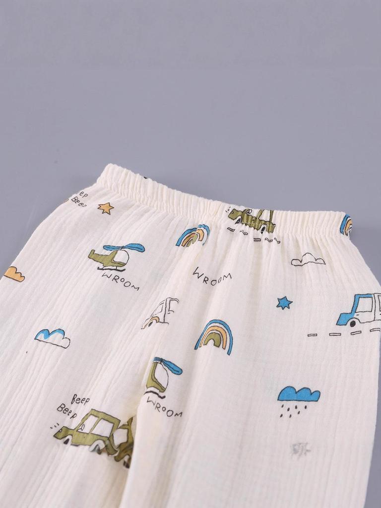 2025 Spring & Autumn Cartoon Kids' Pajamas: Long Sleeve, Double Layer Cardigan for Boys & Girls