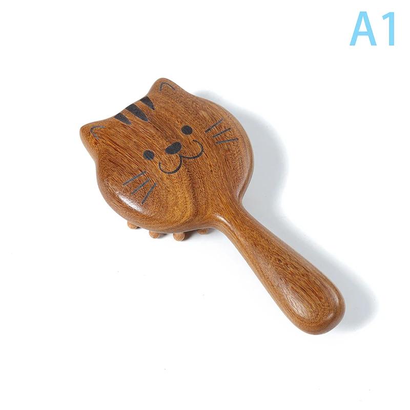 

BEPAN Sandalwood Cartoon Scalp Massage Comb 28 Coarse Toothed Hair Styling Comb Wood Circular Tooth Therapy Scalp Massage Combs