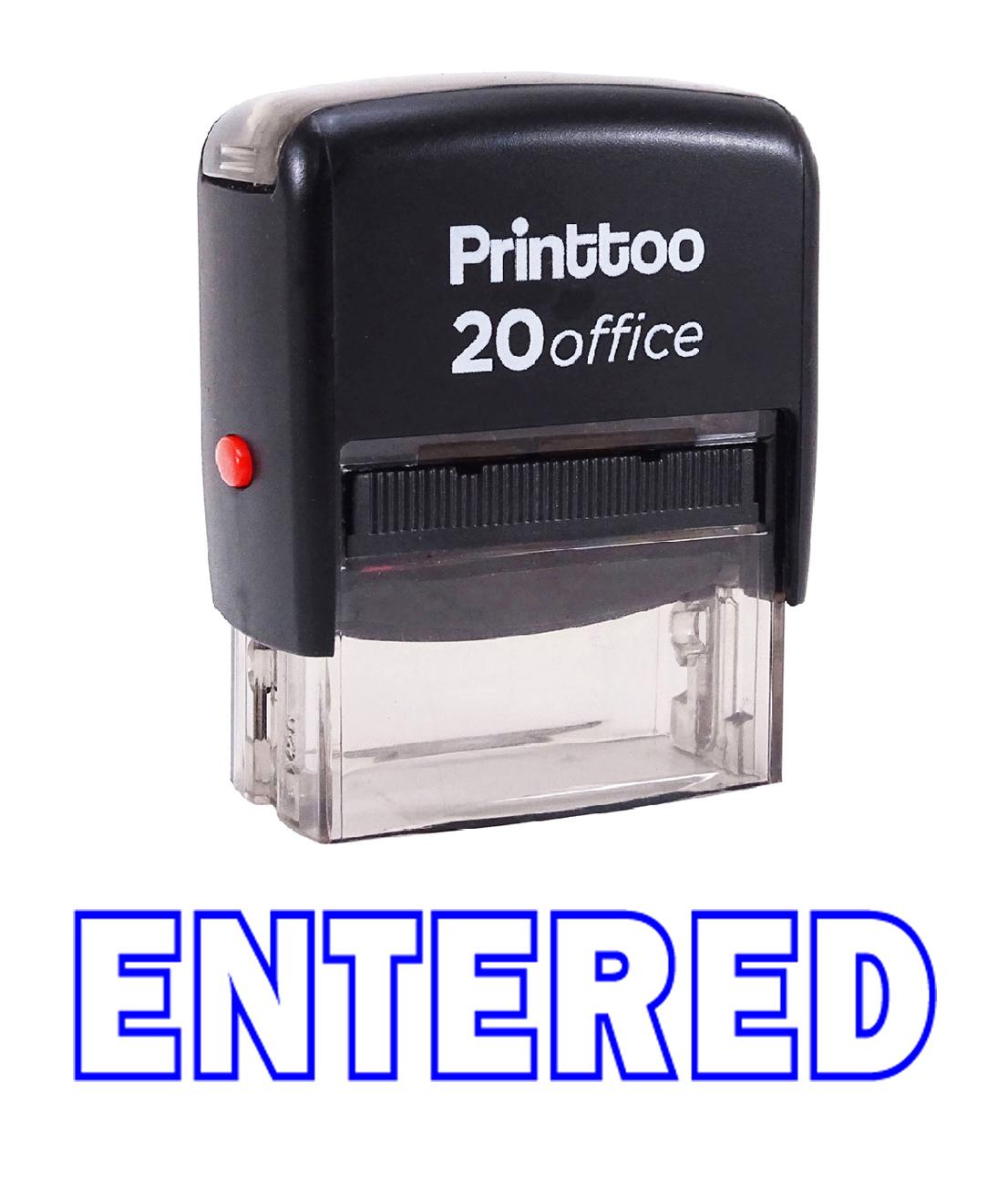 

Printtoo ENTERED Self Inking Rubber Stamp Office Stationary Custom 14 mm x 38 mm (Approx) синій