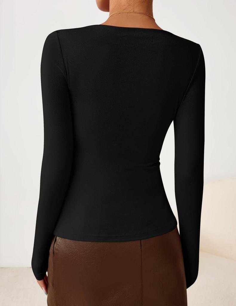 2026 Women's One-Shoulder Swing Neck Off-the-Shoulder Slimming Long Sleeve Top