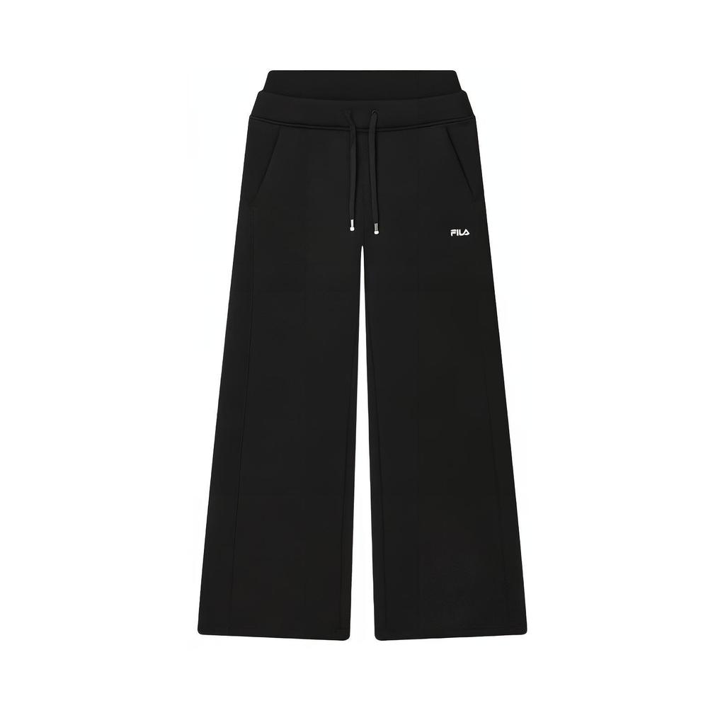 Fila Original Loose Fleece Antibacterial Wide-Leg Solid Color Versatile Casual Pants Women Bottoms Black F51W449602F-BK