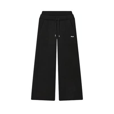Original Loose Fleece Antibacterial Wide-Leg Solid Color Versatile Casual Pants Women Bottoms Black F51W449602F-BK