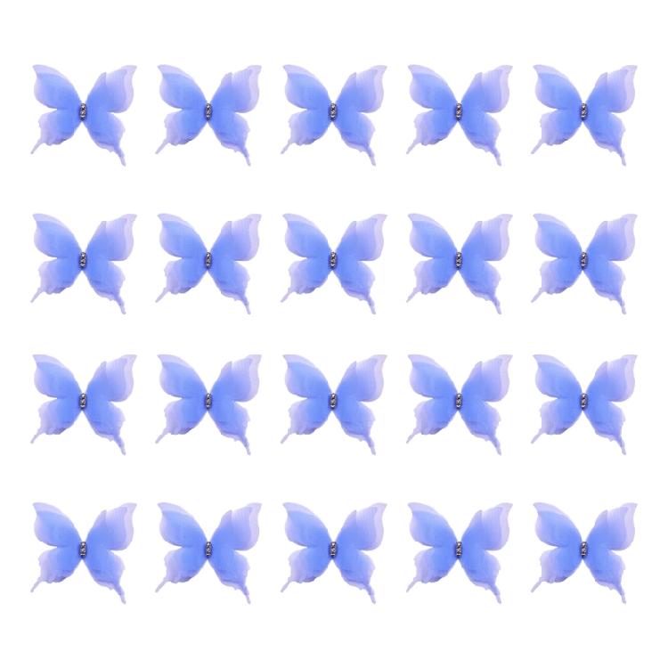 

20Pieces Butterfly Appliques Embroidery Butterfly Sew On Patches for Sewing Craft Wedding Dress Clothing Embellishment синій