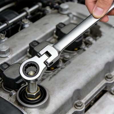 High-carbon Steel Adjustable Head Ratchet Wrench Combination Spanner Open Flex-Head Ratcheting Wrenches Car Repair Hand Tools