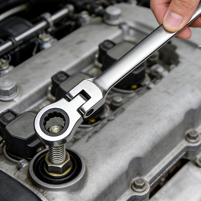 High-carbon Steel Ratcheting Wrench Adjustable Open Flex-Head Combination Spanner Metric Ratchet Wrenches Car Repair Tools