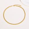 Women's Chic Chokers Necklaces, Gold Color Stainless Steel Wheat Chain Bracelet, Collar Necklace, Fashion Jewelry Gift To Girls