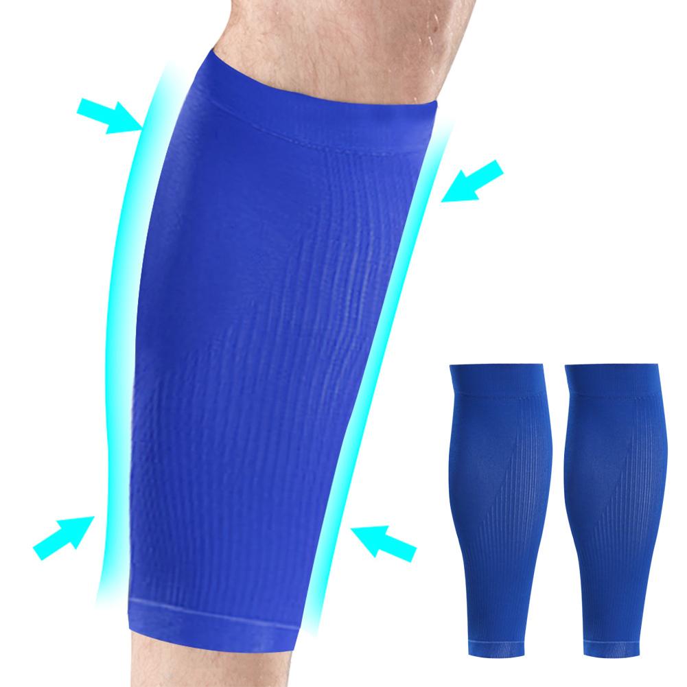 1 Coppia Mumian Parastinchi Sportivi Maniche Compressione Polpaccio Protezione BluM