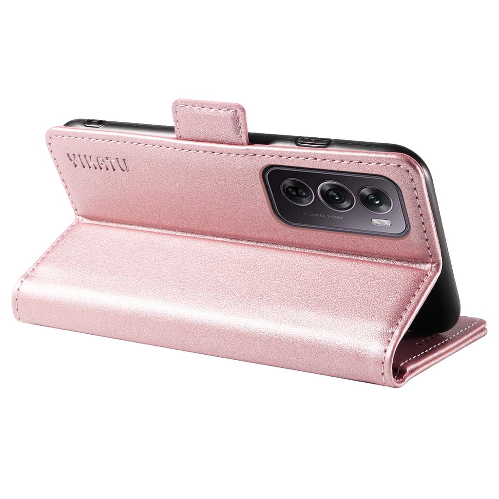 Für Oppo Reno12 Pro 5G (Global)/(China) Hülle Seitenverschlüsse Sturzsichere Leder Handyhülle